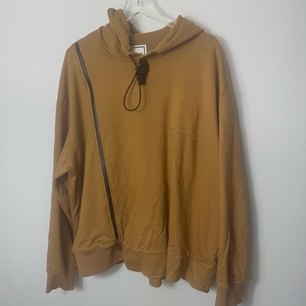 WOOYOUNGMI zip detail asymmetric hoodie size large 50